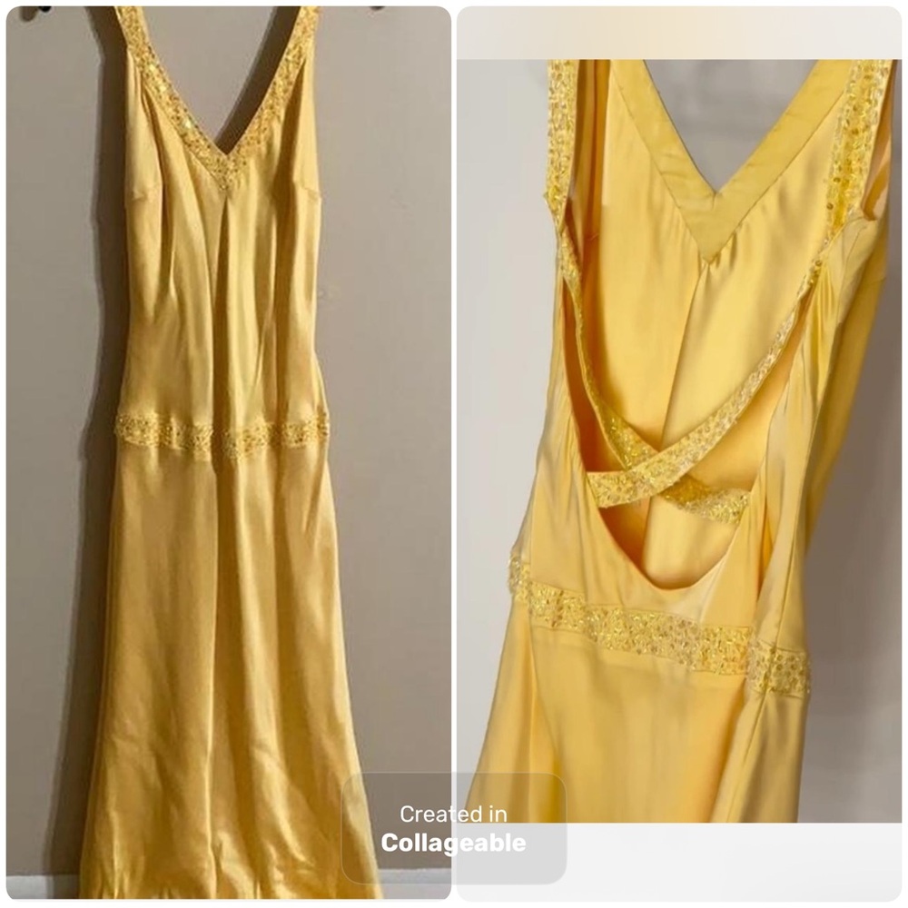 SOLD—Viral RARE Silk Cache Dress in buttery Summery Yellow